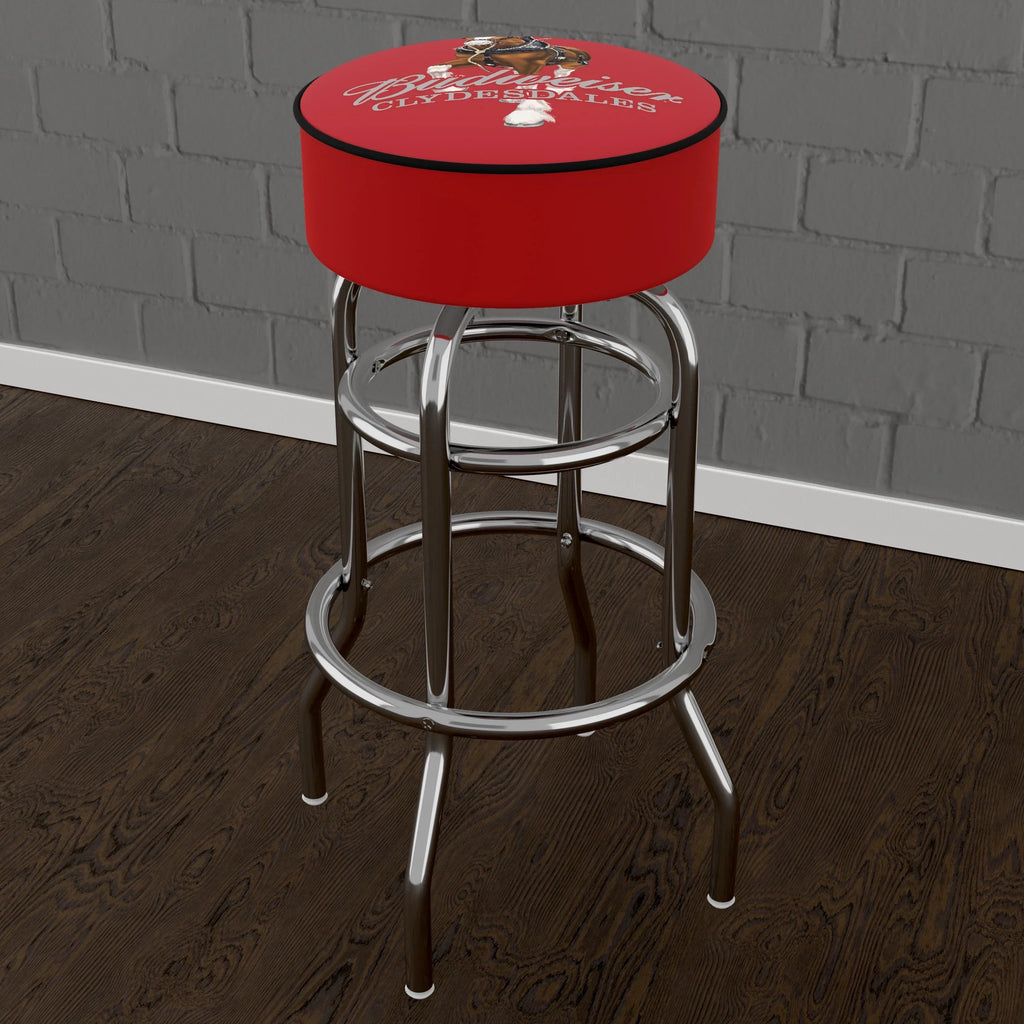 Budweiser Padded Swivel Bar Stool - Clydesdale Red