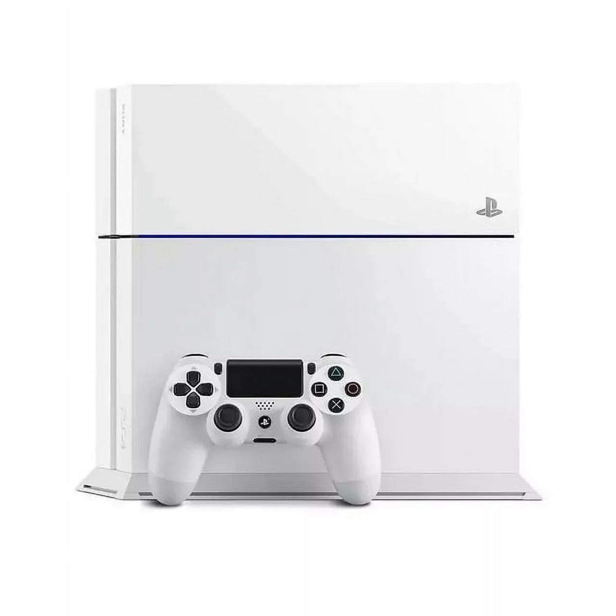 Pre-Owned PlayStation 4 500GB Gaming Console White Headset 2 Controller with BOLT AXTION Cleaning Kit Bundle (Refurbished: Like New)