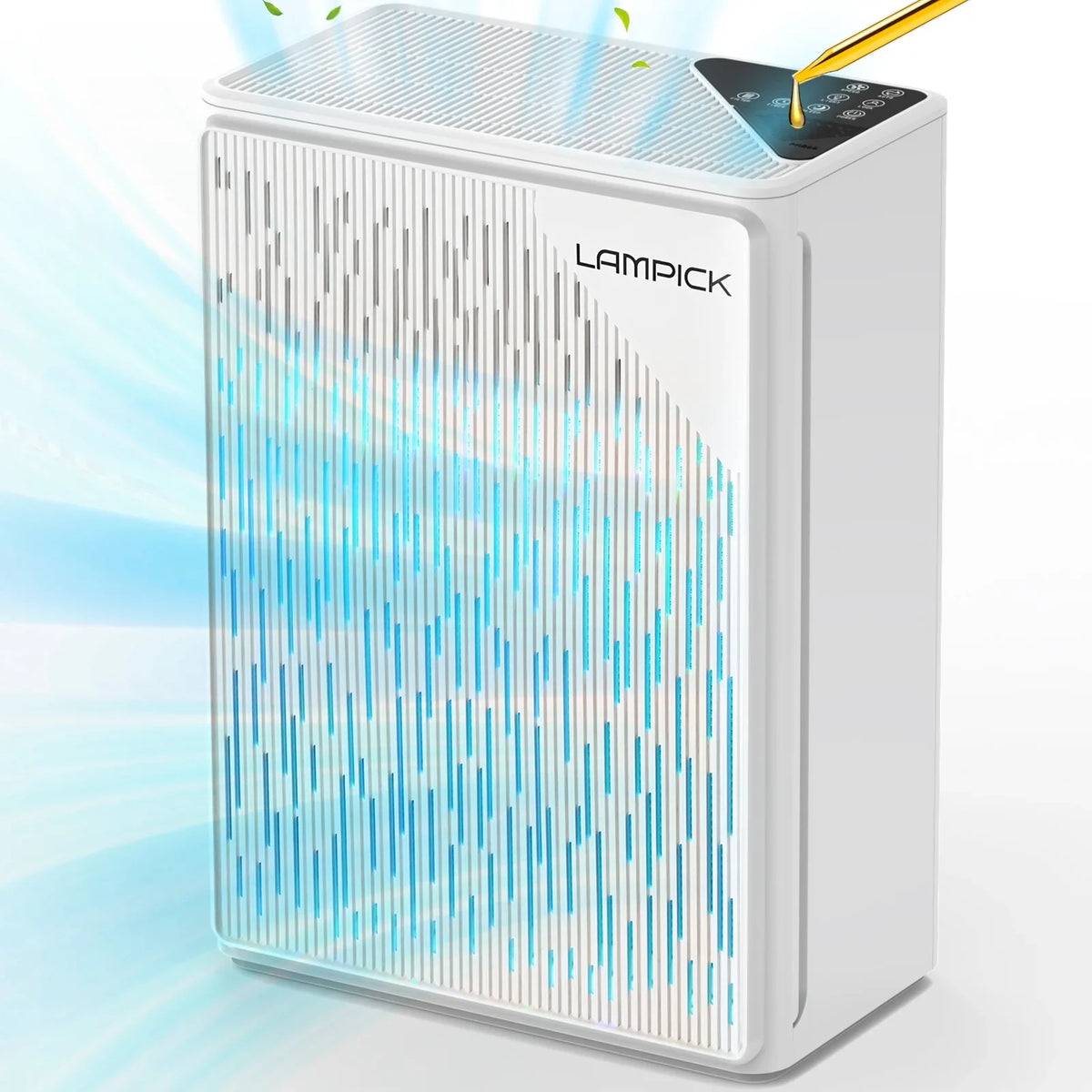 LAMPICK Air Purifier with HEPA Filter, Air Cleaner up to 1076 Sq ft, Remove 99.97% of Pet Hair Smoke