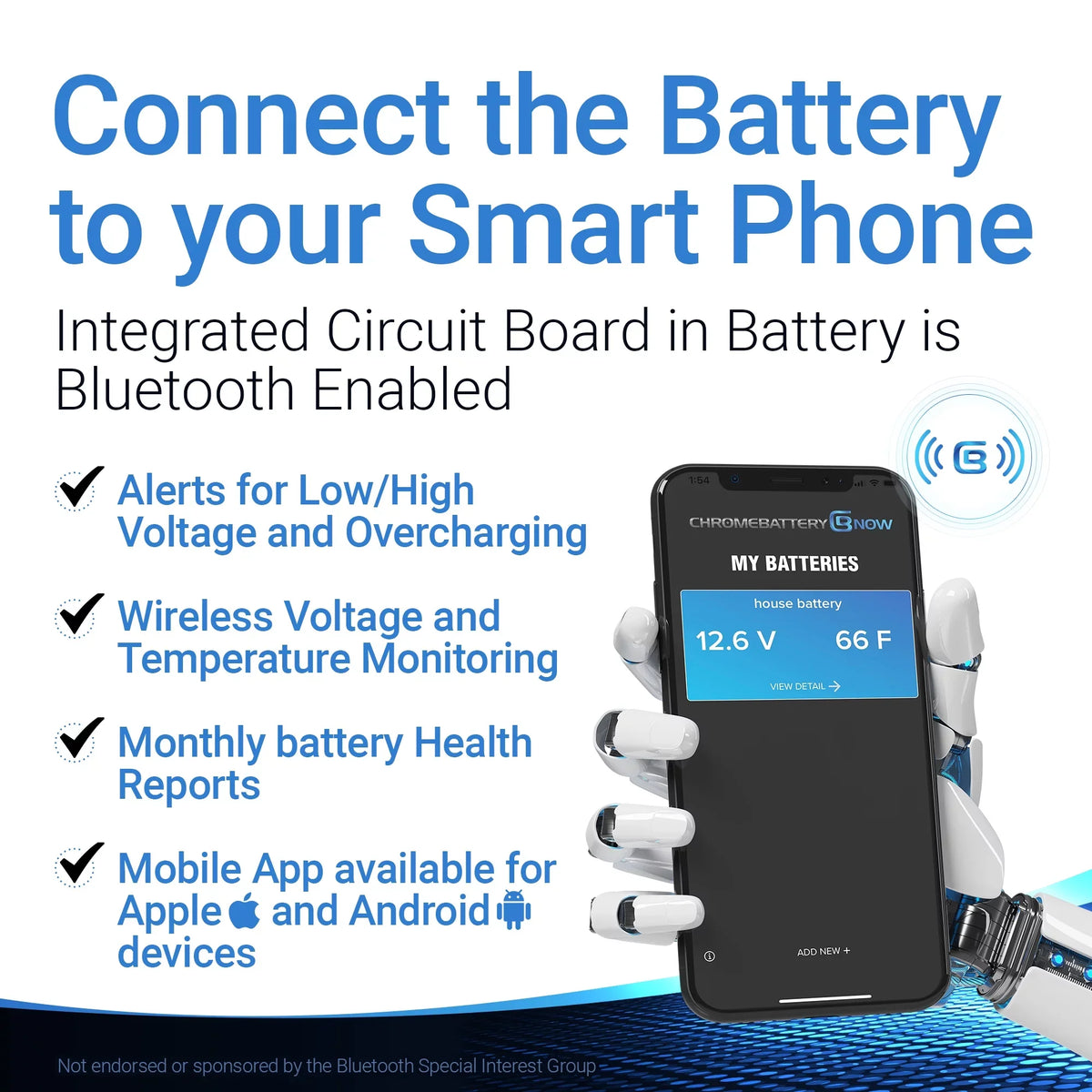 Chrome Battery Now Ytx20l-bs (20l-bs 12 Volt,18 Ah, 270 Cca) Chipset Wireless Smartphone Connectivity AGM Battery for Personal Fluid - Brp (sea-doo) 1500 All Models Years (1988 - 1993)