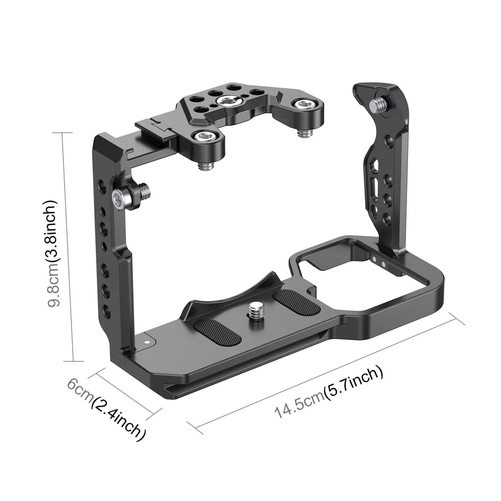 For ILME-FX30 / FX3 PULUZ Metal Camera Cage Stabilizer Rig with NOTA Slider(Black)