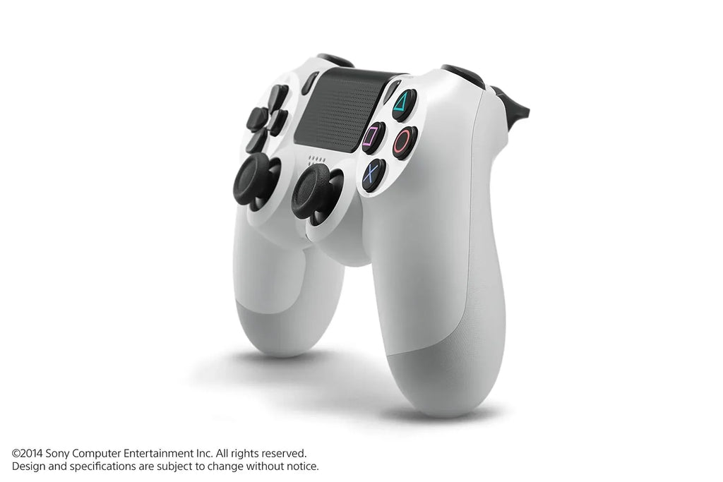 Dual Shock White Gaming Controller For PS4 Console + Wired Earbuds BOLT AXTION Bundle Like New