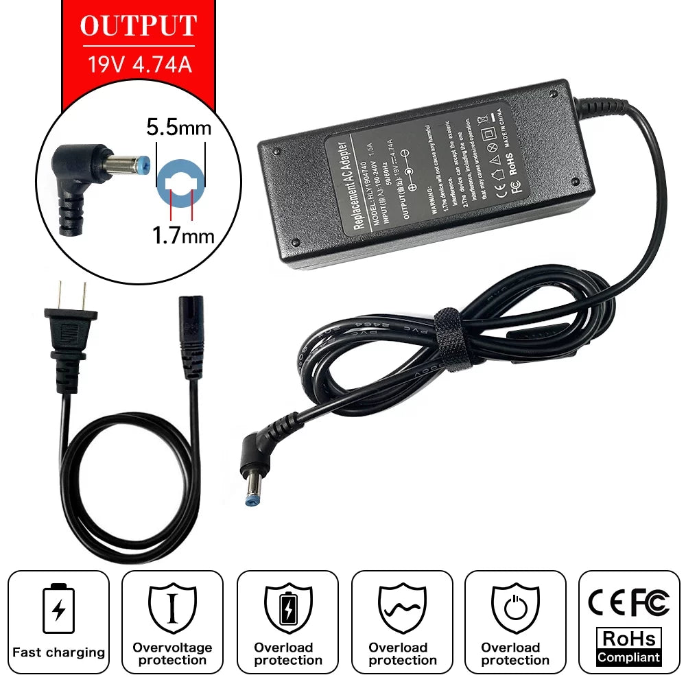 Portable computer AC Adapter Charger for Packard Bell EasyNote LV11-HC-012FR TS11-SB-215UK TM82-RB-018UK TK36-RV-032CZ TK85-JN-205FR TK13-BZ-134CZ TK13-BZ-016NL NS45-HR-346CZ TS44-HR-661CZ NM87-JO-534CZ LS44-HR