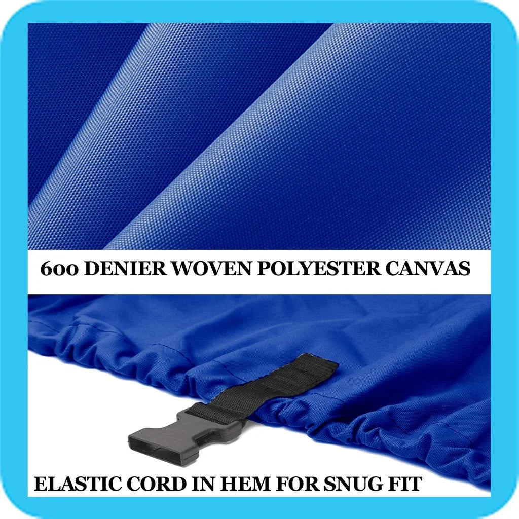 BLUE, GREAT QUALITY BOAT COVER Compatible for DELTA/GREGOR EAGLE 16 TC O/B 96