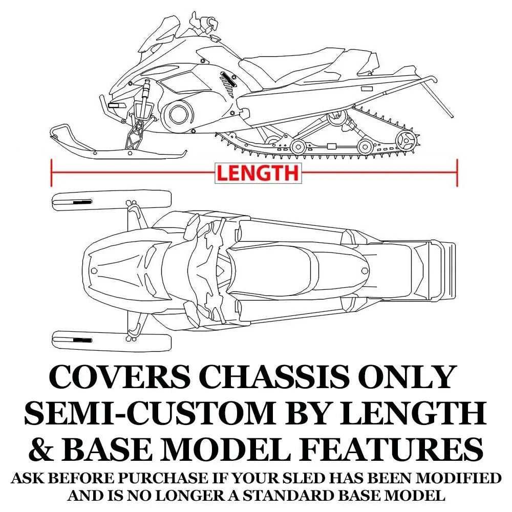Snow Cover Compatible for 2009-2009 Arctic Cat snowmobile model M1000 162 SNO PRO LE, Trailerable 600 Denier Snow Machine Sled Gear