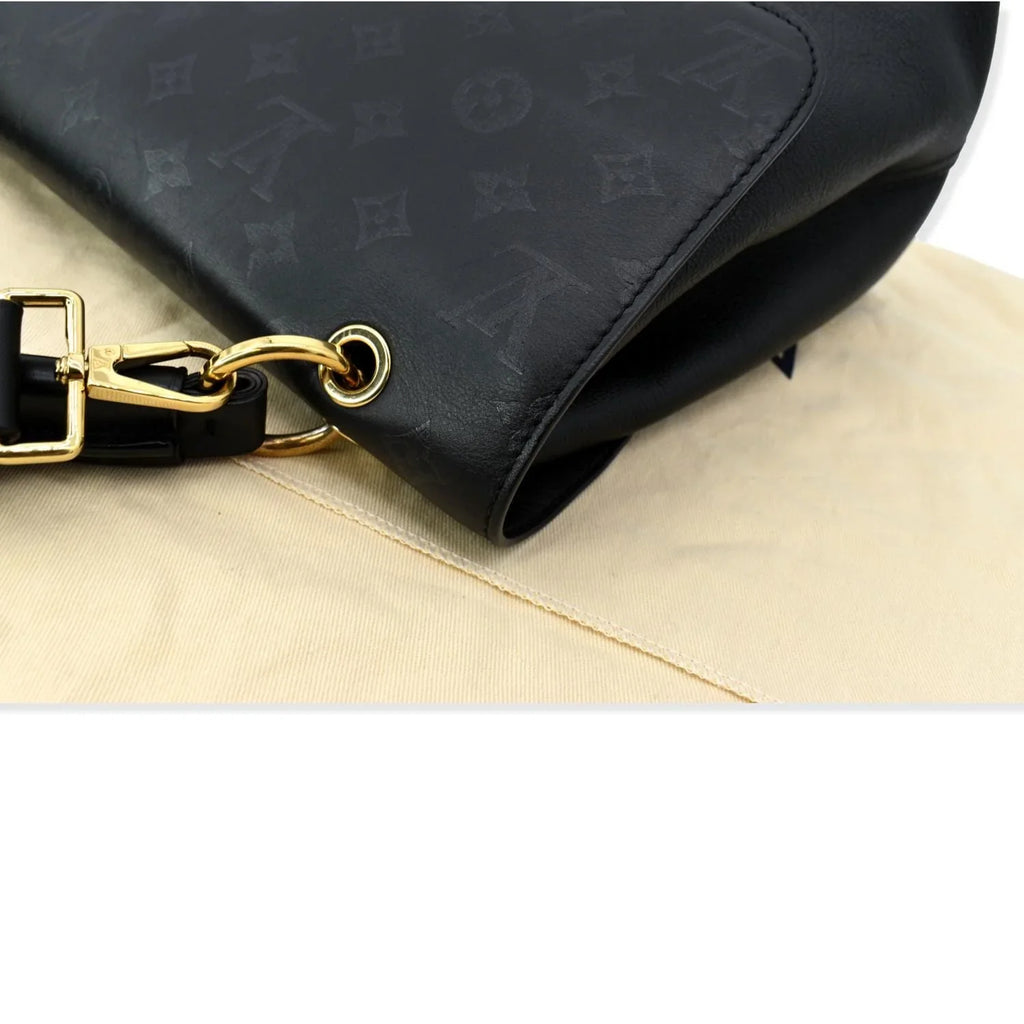 Pre-owned LOUIS VUITTON Very One Handle Monogram Leather Shoulder Bag Black