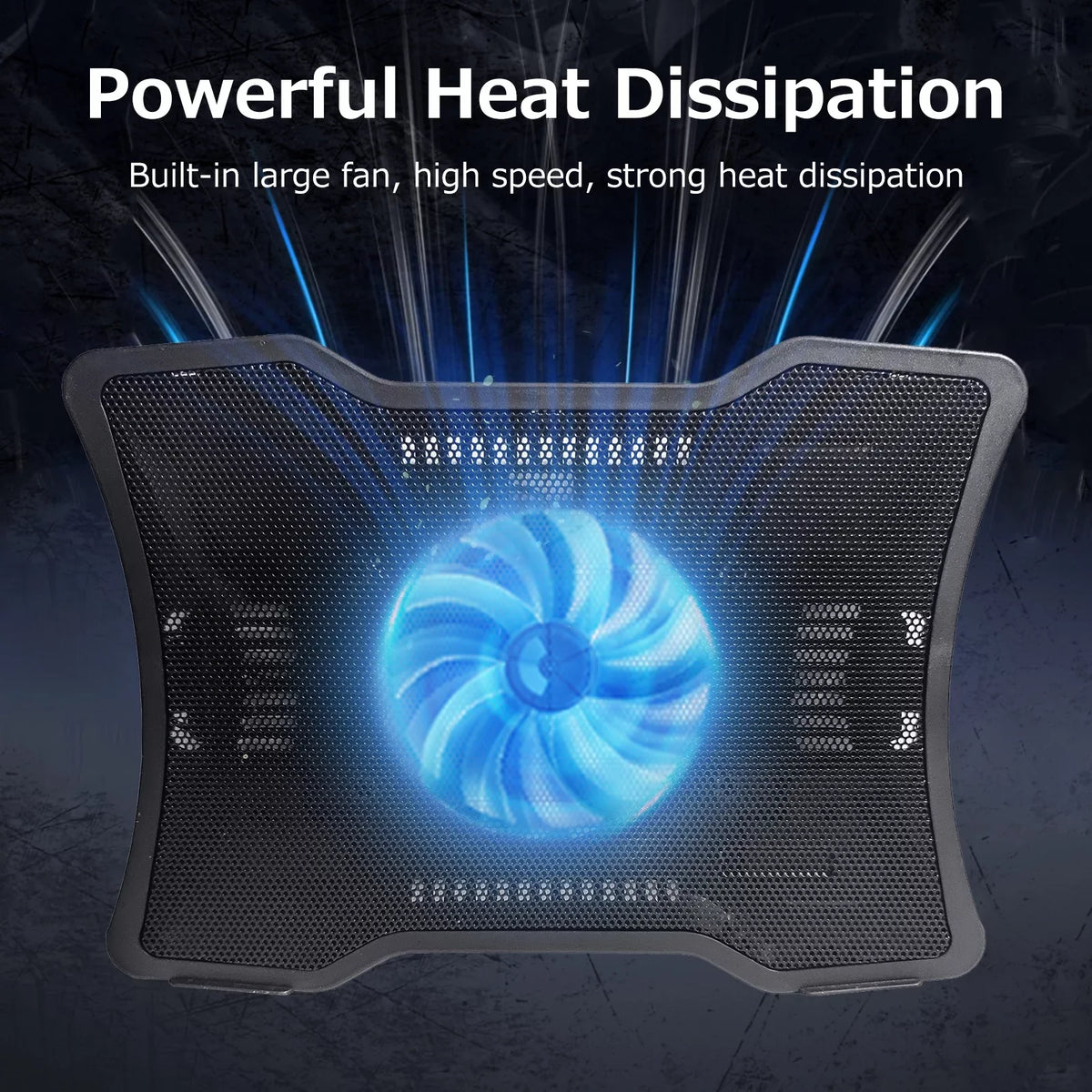 Carevas Portable Portable computer Cooler Notebook Cooling Base Single Fan Design Low Noise Two USB Ports Support Notebook Below 14 inch