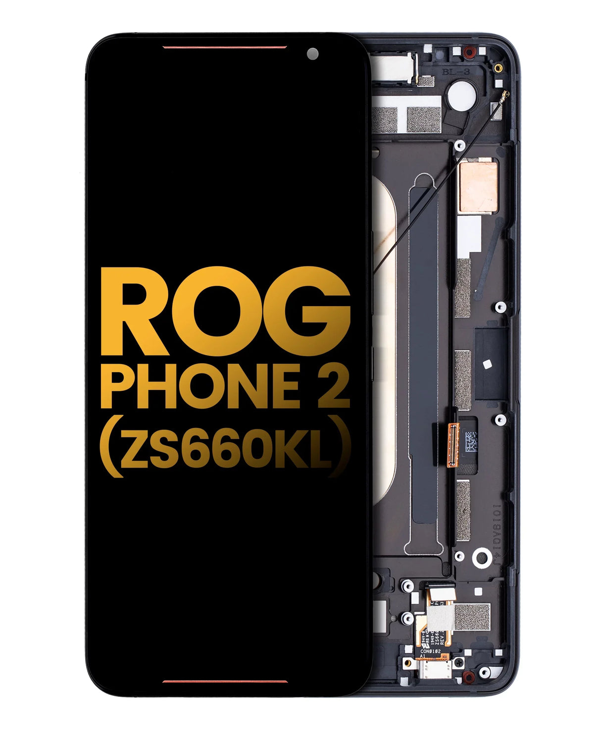 Replacement OLED Assembly With Frame Compatible For ROG Phone 2 (ZS660KL) (Refurbished) (Matte Black)