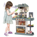PayUSD 28.3" Kids Play Kitchen Playset for Toddlers with Realistic Sounds and Lights 43 Pcs Pretend Play Toy Set with Simulation of Spray Kids Kitchen Toys for Boys Girls Christmas Birthday, Green