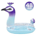 Yayle Inflatable Pool Float Glitter PVC Tube, Peacock Designed with Fast Valves Lounge Raft Decoration Toys Swim Party Ring Fun Beach Floaties for Kids | 48 Inch