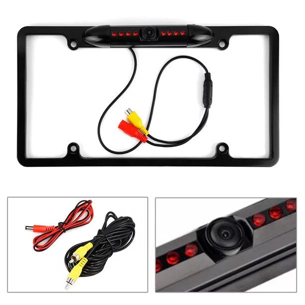 Backup Camera Rearview License Plate Fluid for Kenwood DDX-512 DDX512 Black