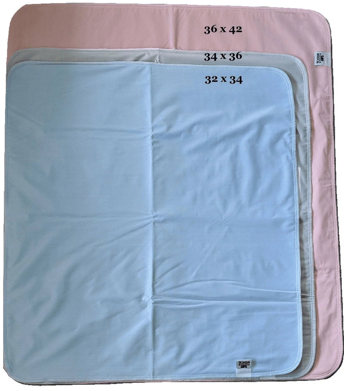 6 Pack Bed Pad Washable Incontinence Underpad - Absorbent Fluid Urinary Protection for Seniors Children 34 x 36 Blue/Green