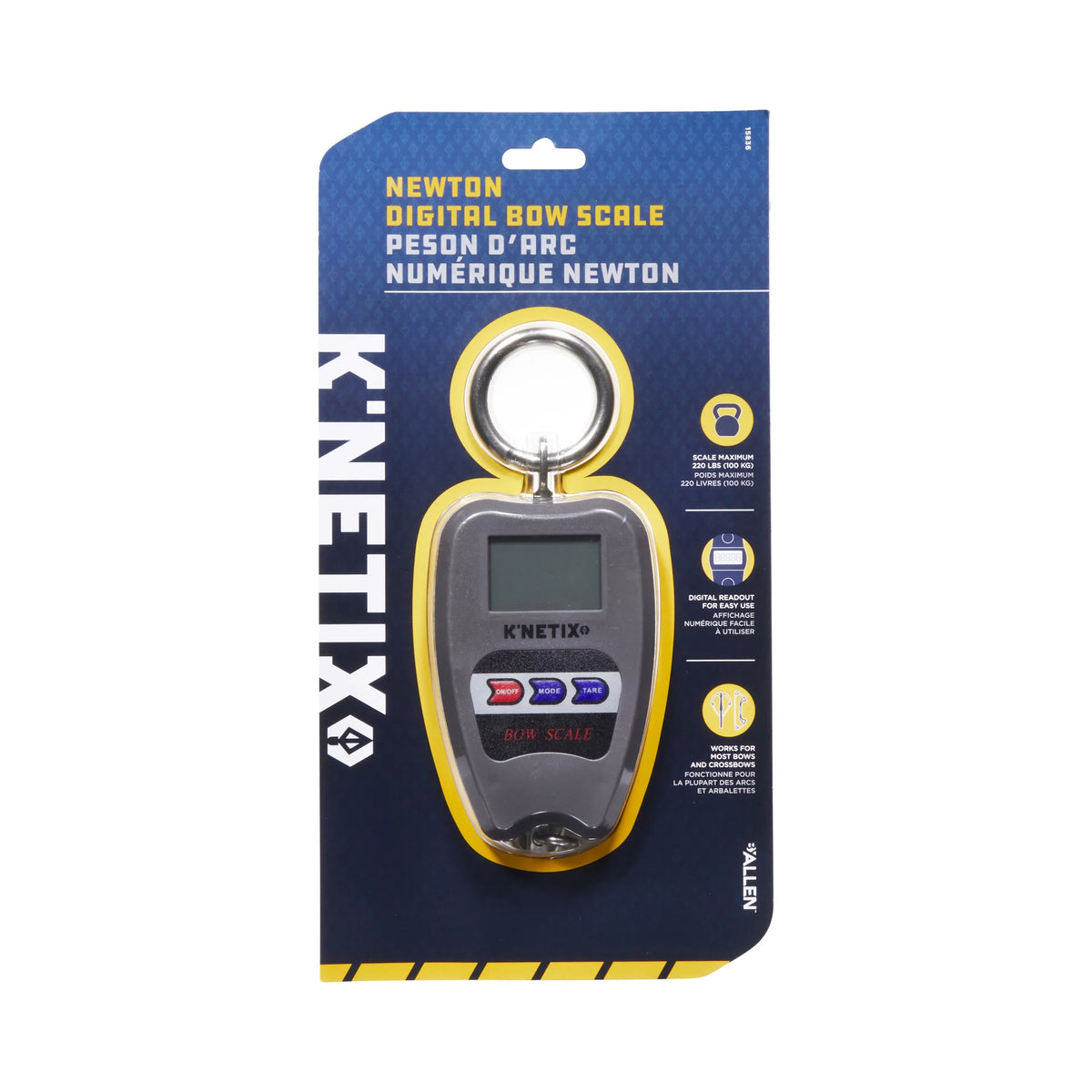 K’netix Newton Digital Bow Scale, 220 lbs., ABS Plastic, 15836, Gray