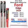 2018 Ford Edge Beam Blade Wipers (Set of 3) w/Rear Wiper