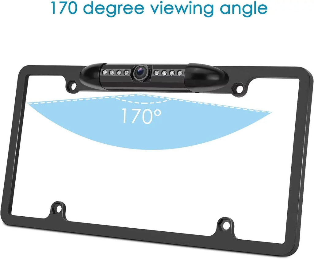 Backup Camera Rearview License Plate Fluid for Kenwood DDX-512 DDX512 Black