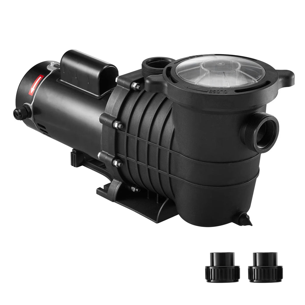 SKYSHALO Swimming Pool Pump, 2 230 V, 1500 W Double Speed Pump for in/Above Ground Pool w/ Strainer Basket, 5520 GPH Max. Flow, Certification of ETL for Security