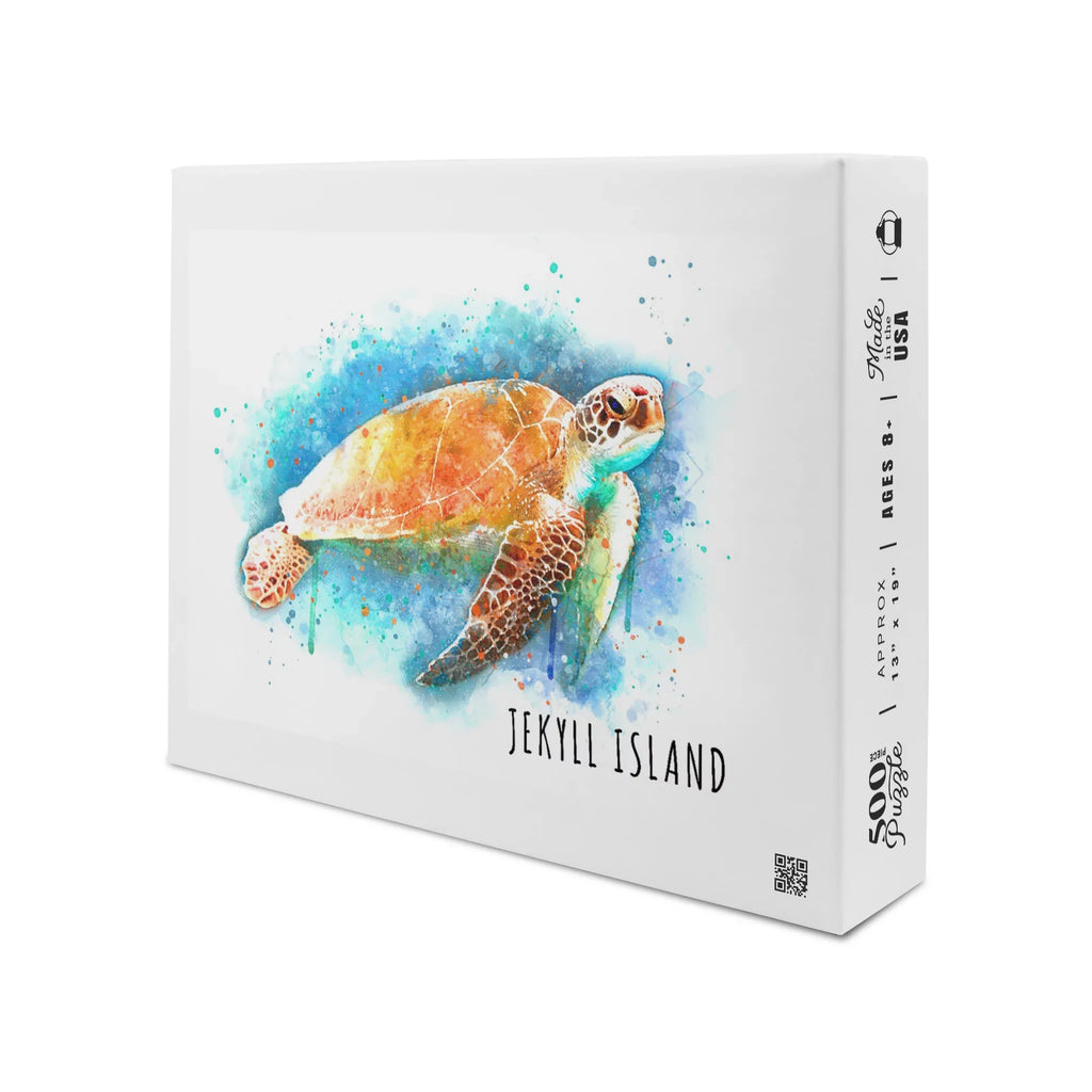 Jekyll Island, Georgia, Sea Turtle, Fluid (19x27 inches, Premium 500 Piece Jigsaw Puzzle for Adults and Family, Made in USA)