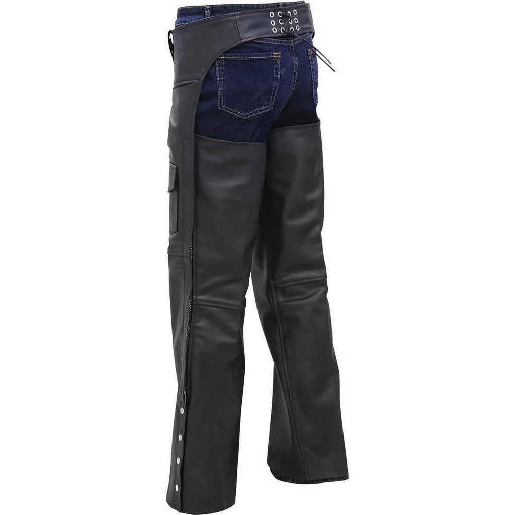 Rocky Mountain Hides™ Solid Genuine Buffalo Leather Motorcycle Chaps