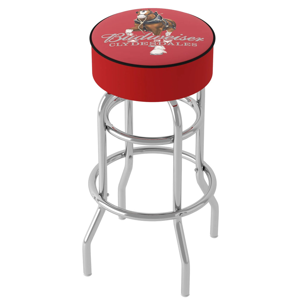 Budweiser Padded Swivel Bar Stool - Clydesdale Red