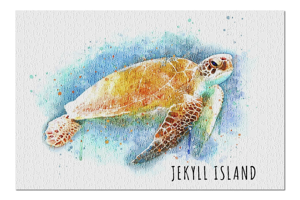 Jekyll Island, Georgia, Sea Turtle, Fluid (19x27 inches, Premium 500 Piece Jigsaw Puzzle for Adults and Family, Made in USA)