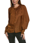 Ramy Brook womens Isla Blouse, S, Brown
