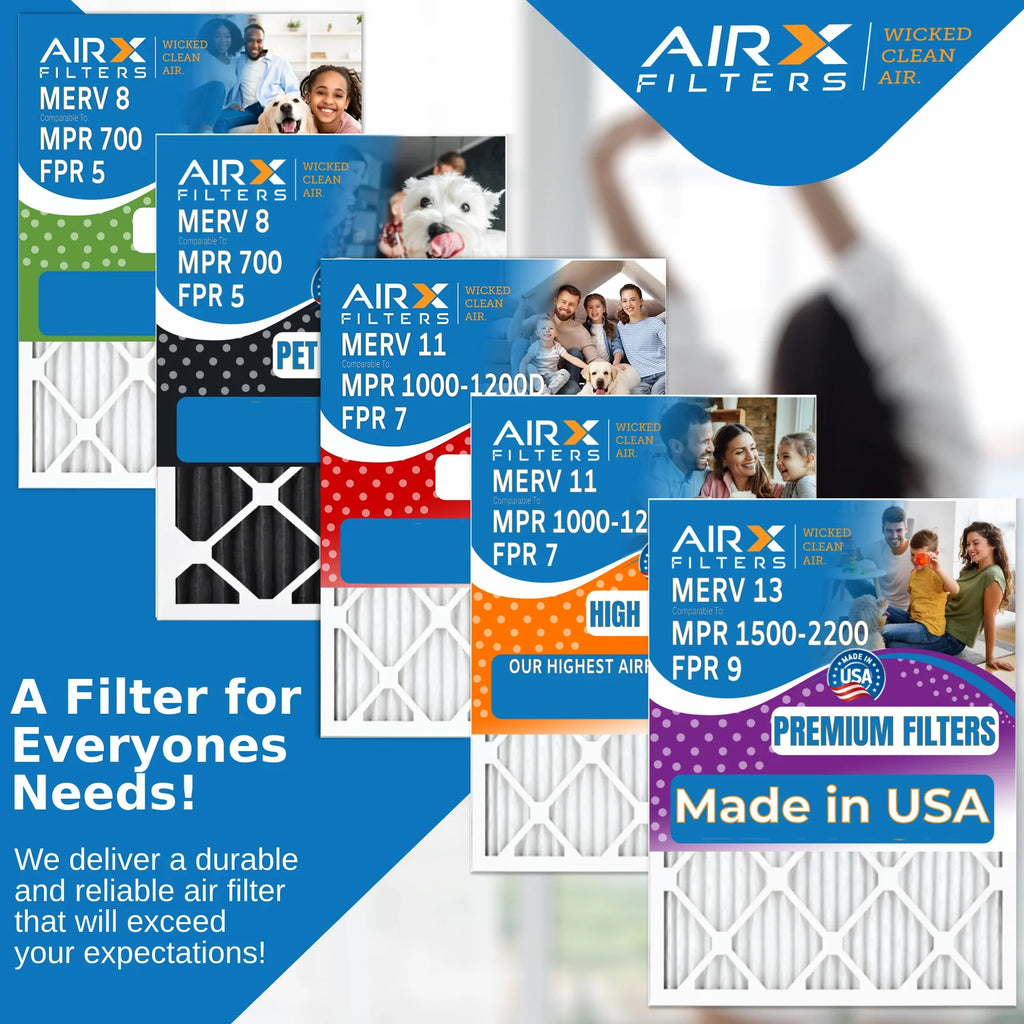 16x25x4 Air Filter MERV 11 Comparable to MPR 1000, MPR 1200 & FPR 7 Compatible with TopTech TT-FM-1625 Premium USA Made 16x25x4 Furnace Filter 2 Pack by AIRX FILTERS WICKED CLEAN AIR.