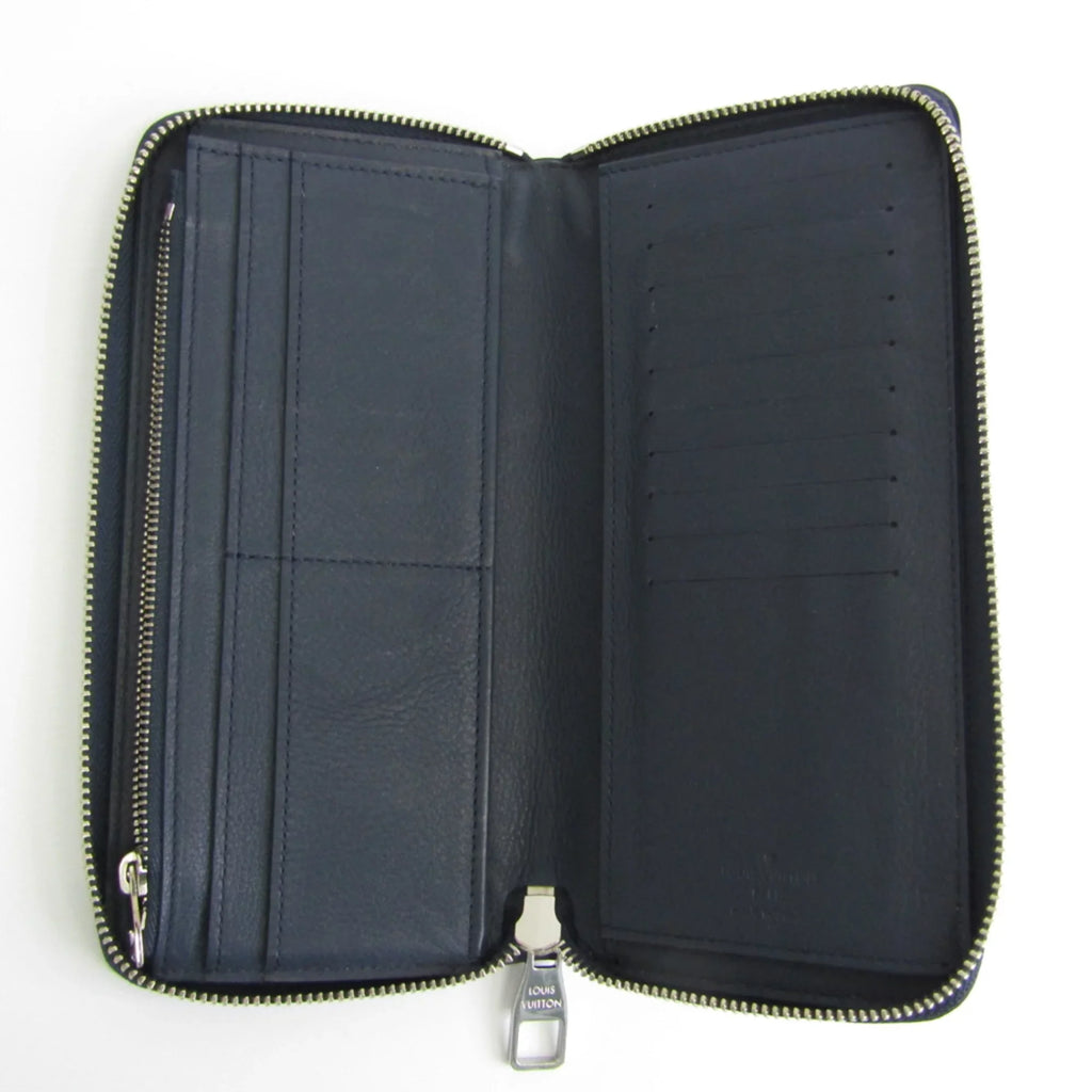 Pre-Owned Louis Vuitton Taurillon Zippy Wallet Vertical M58823 Unisex Taurillon Leather Long Wallet (bi-fold) Navy (Good)