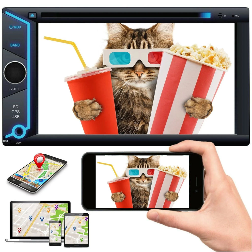 200W 6.2" Touch Monitor Mirror Link GPS For Android & IOS +Rear View Camera XV20C Bundle