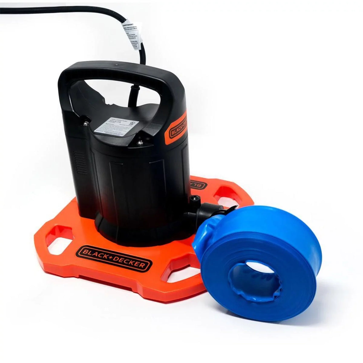 Black+Decker 1500 GPH Submersible Automatic Pool Cover Pump with Discharge Hose