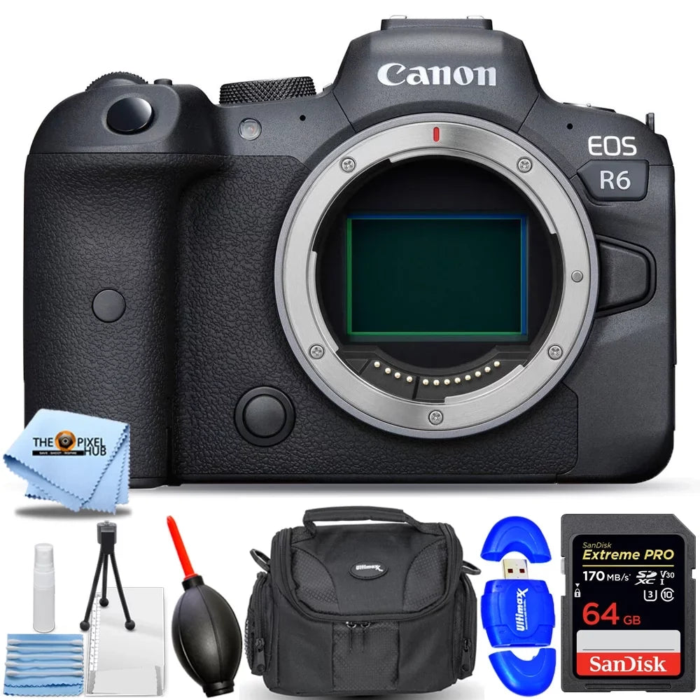 EOS R6 Mirrorless Digital Camera (Body Only) - 7PC Accessory Bundle