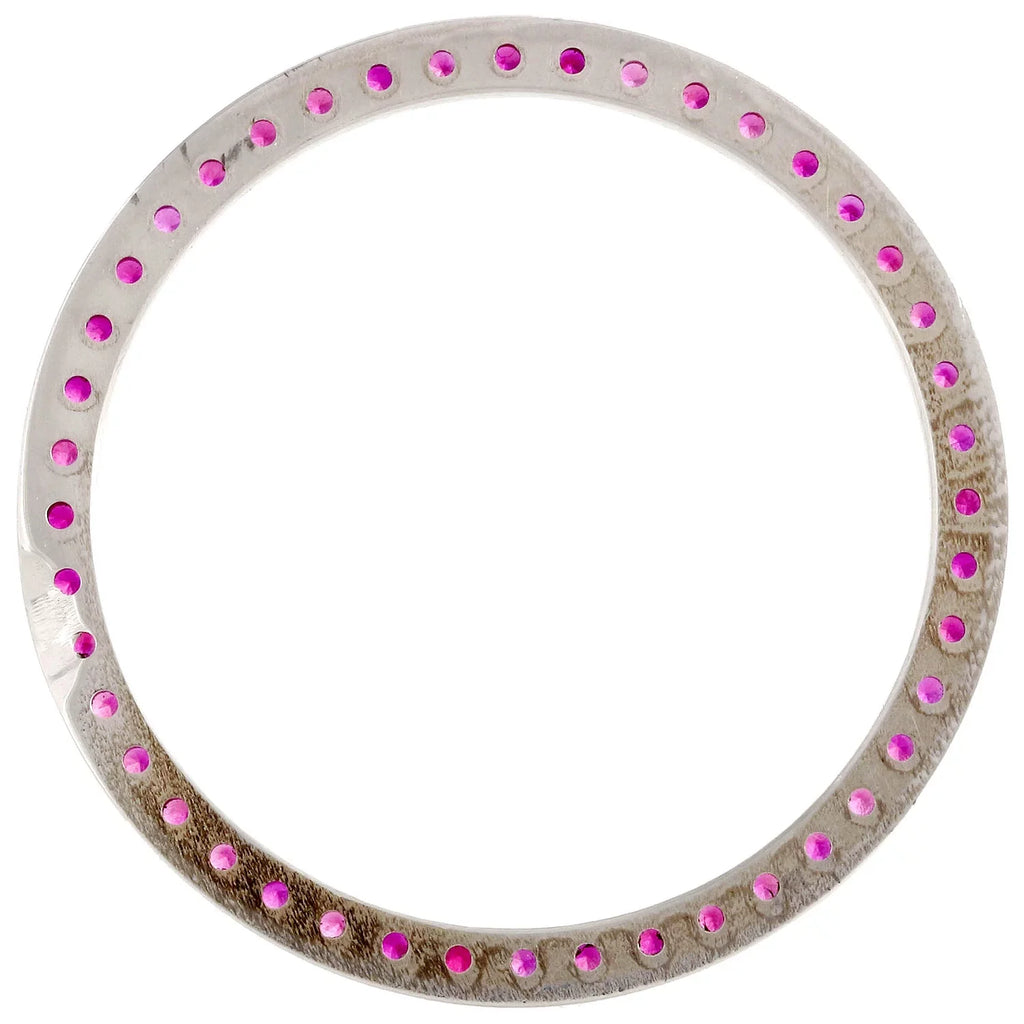 Mens Ruby Red / Pink Gemstone Bezel To Fit Rolex DateJust Watch 36mm Case 3.08CT
