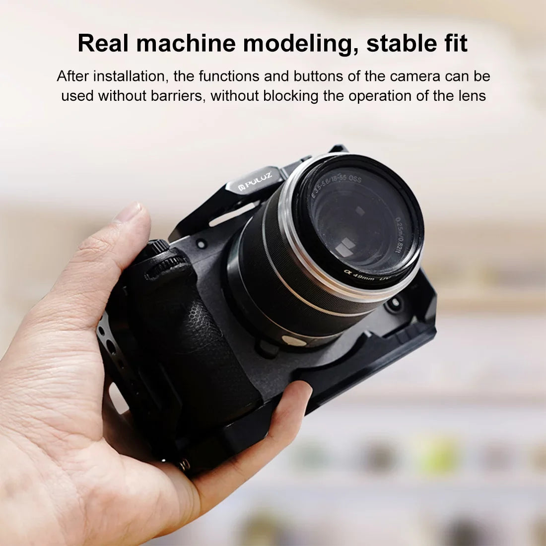 For ILME-FX30 / FX3 PULUZ Metal Camera Cage Stabilizer Rig with NOTA Slider(Black)