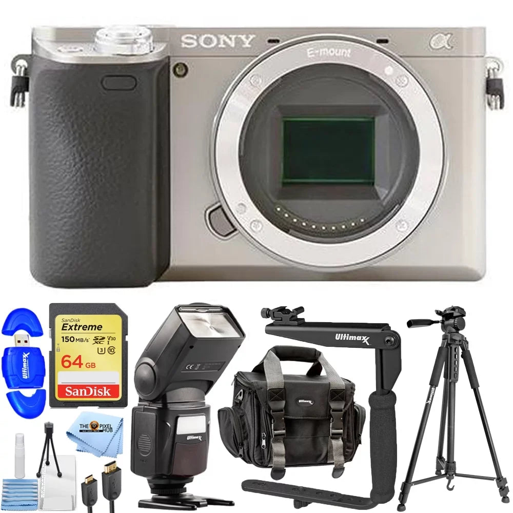 Alpha a6400 Mirrorless Digital Camera (Body Only Silver) - 10PC Accessory Kit