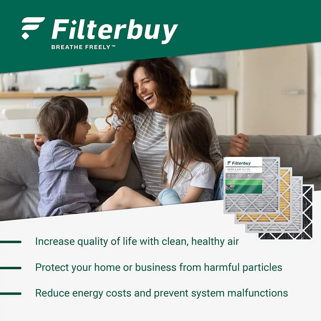 Filterbuy 12x12x1 MERV 13 Pleated HVAC AC Furnace Air Filters (6-Pack)