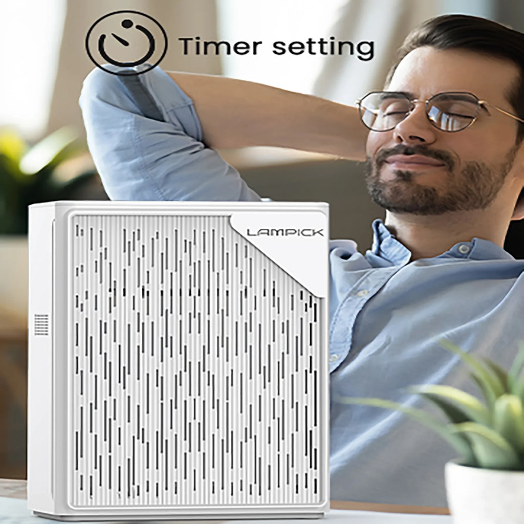LAMPICK Air Purifier with HEPA Filter, Air Cleaner up to 1076 Sq ft, Remove 99.97% of Pet Hair Smoke