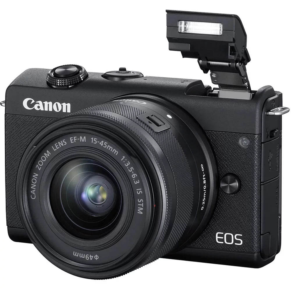 EOS M200 Mirrorless Digital Camera with 15-45mm Lens (Black) Filter Bundle