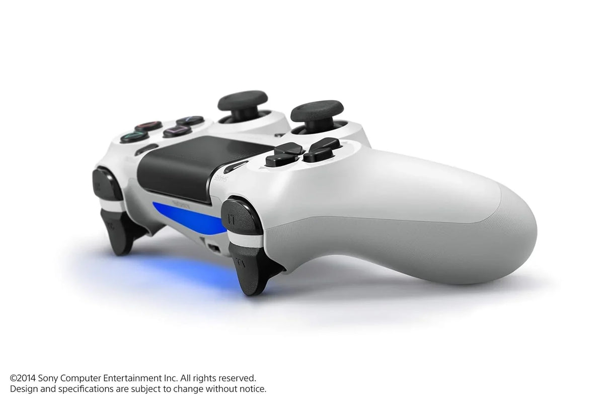 Dual Shock White Gaming Controller For PS4 Console + Wired Earbuds BOLT AXTION Bundle Like New