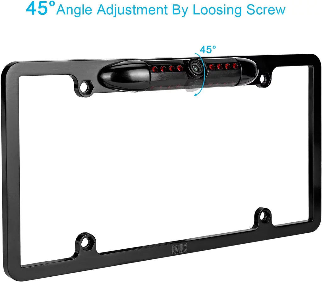 Backup Camera Rearview License Plate Fluid for Kenwood DDX-512 DDX512 Black