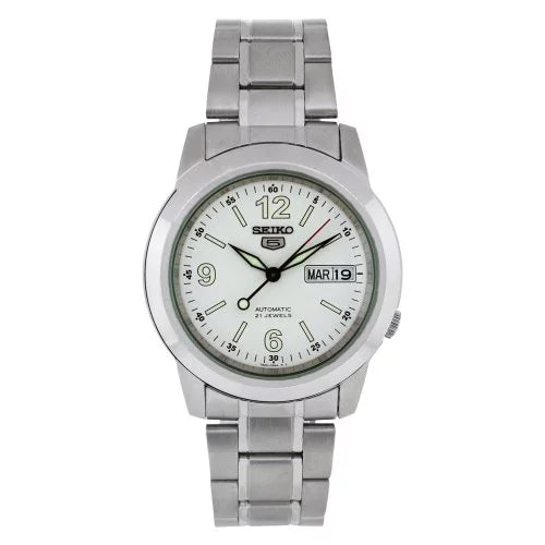 Seiko Men's SNKE57 Stainless Steel Analog with White Dial Watch