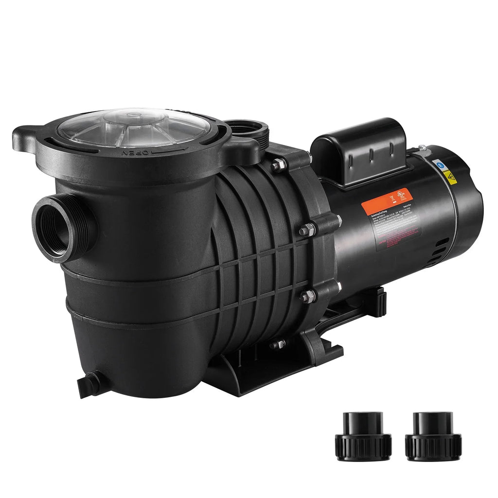 SKYSHALO Swimming Pool Pump, 2 230 V, 1500 W Double Speed Pump for in/Above Ground Pool w/ Strainer Basket, 5520 GPH Max. Flow, Certification of ETL for Security