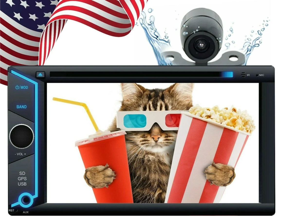 200W 6.2" Touch Monitor Mirror Link GPS For Android & IOS +Rear View Camera XV20C Bundle
